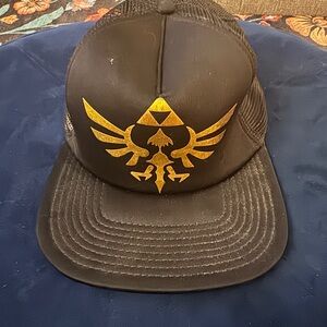 Zelda Black and Gold Triforce Cap